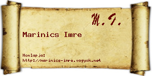 Marinics Imre névjegykártya