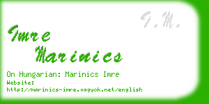 imre marinics business card